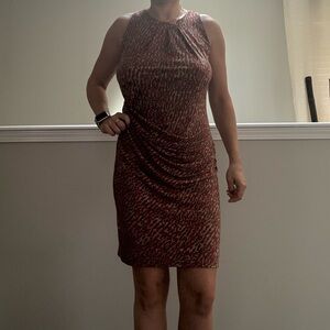 MICHAEL Michael Kors Red and Black Midi Dress